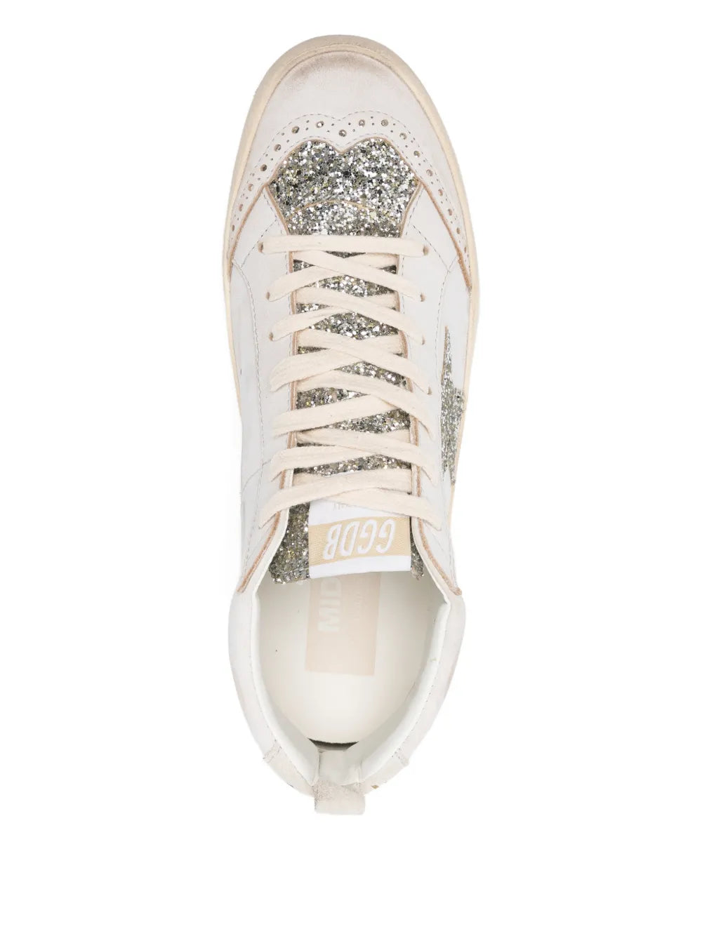 Golden Goose Mid Star Glitter-Star Round-Toe
