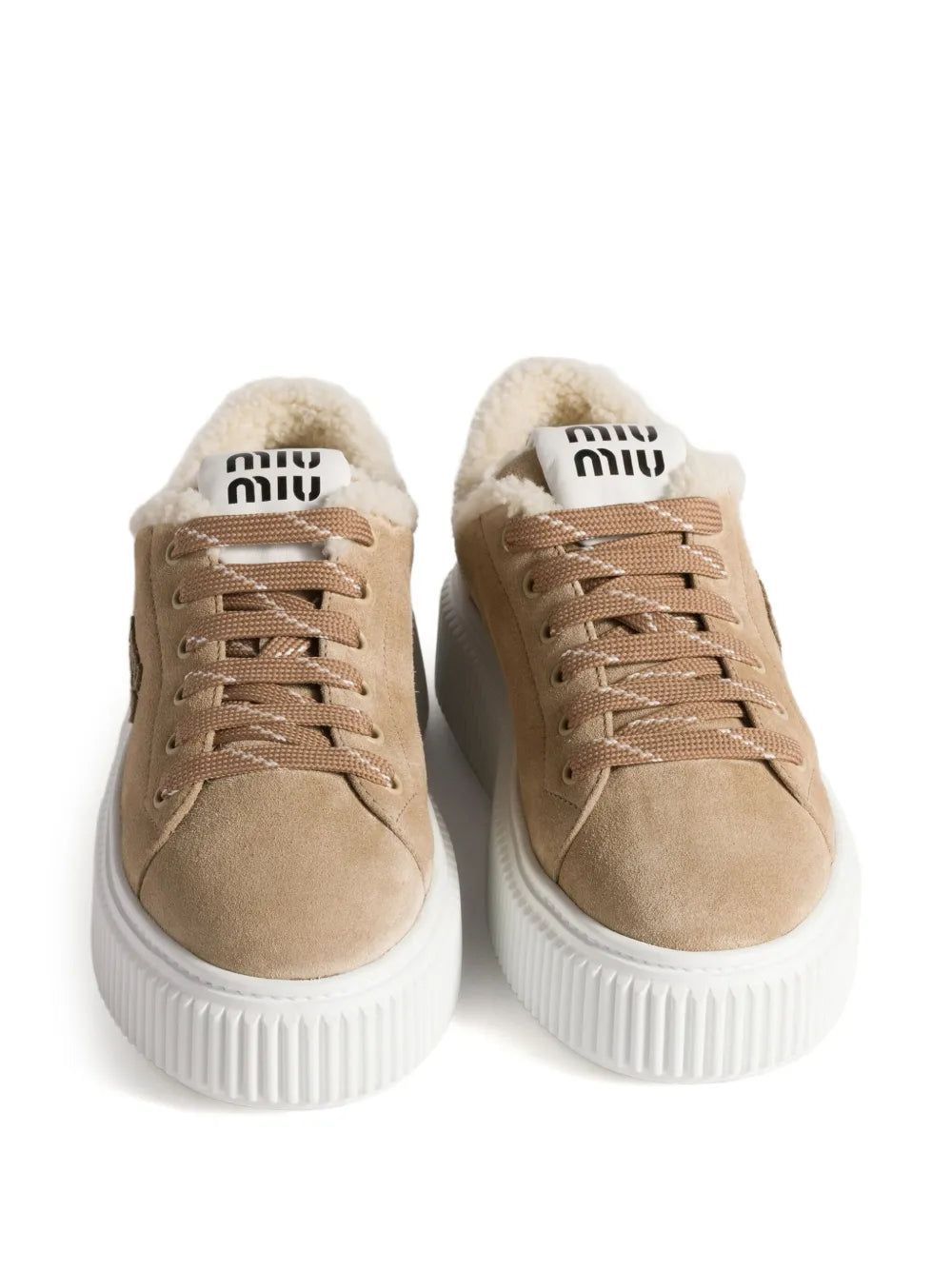 Miu Miu Logo-Embroidered Suede