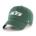 47 Brand New York Jets Clean Up Strapback Hat in Dark Green Legacy Logo | Men