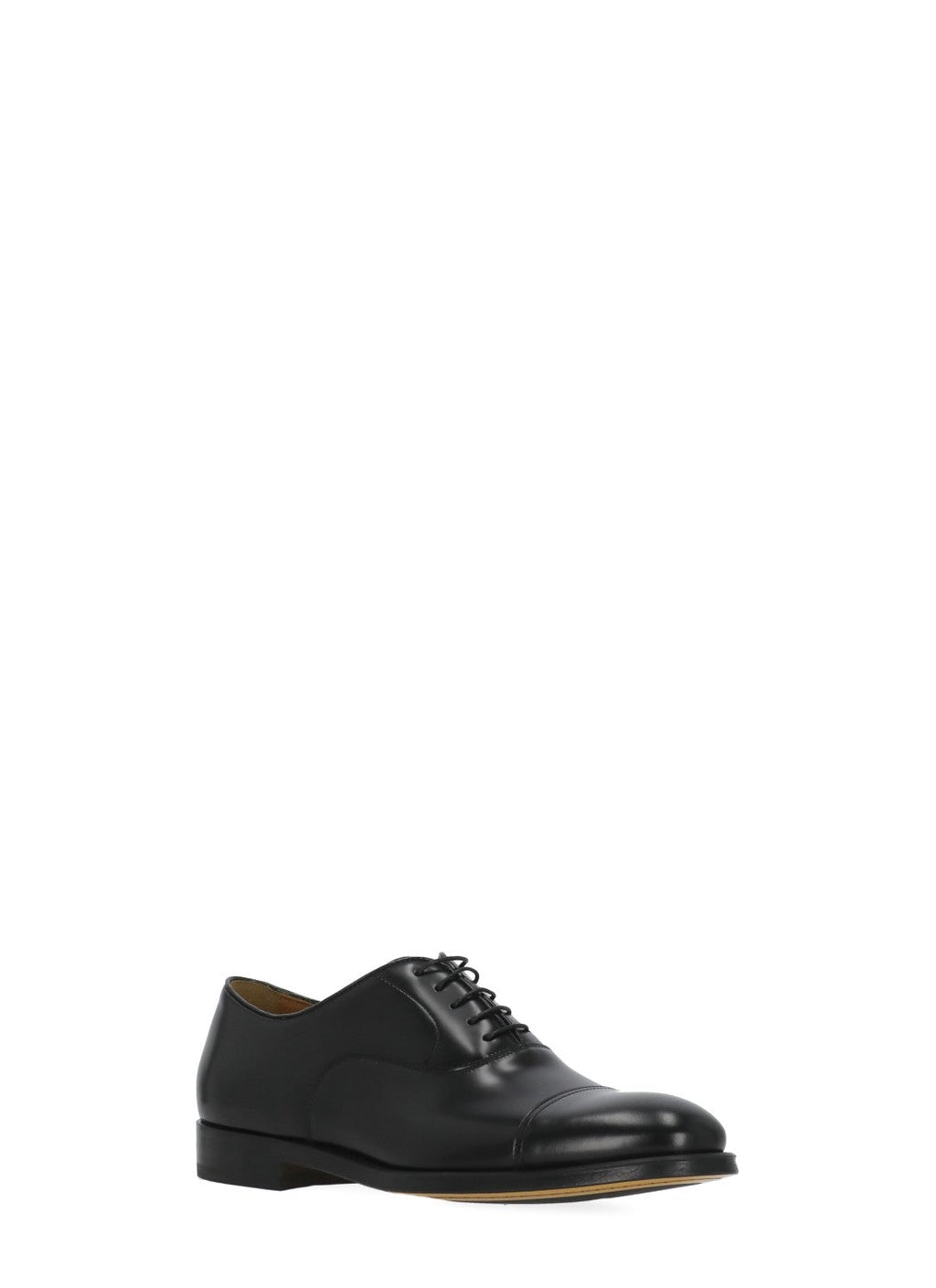 Black Horse Smooth Leather Lace-Up Shoes