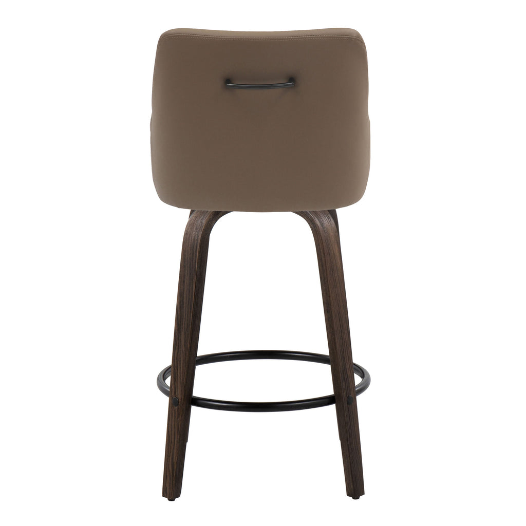 Set of 2 Swivel Counter Stools with Footrests