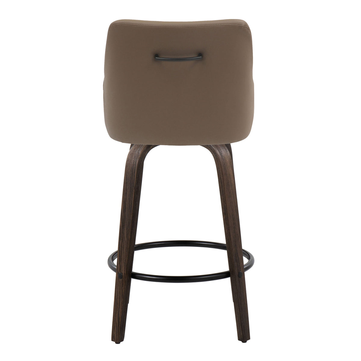 Set of 2 Swivel Counter Stools with Footrests
