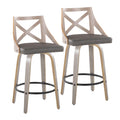 Pair of Cushioned Counter Stools with Backrests