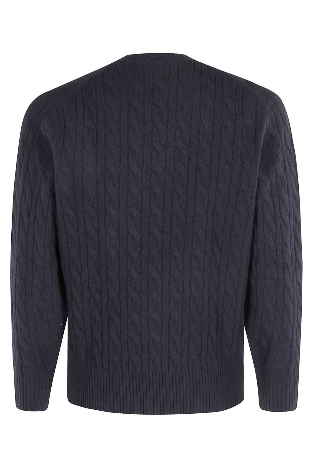Navy Cable Knit Crewneck Pullover