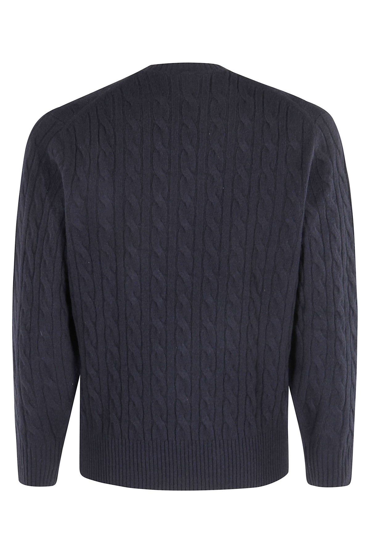 Navy Cable Knit Crewneck Pullover