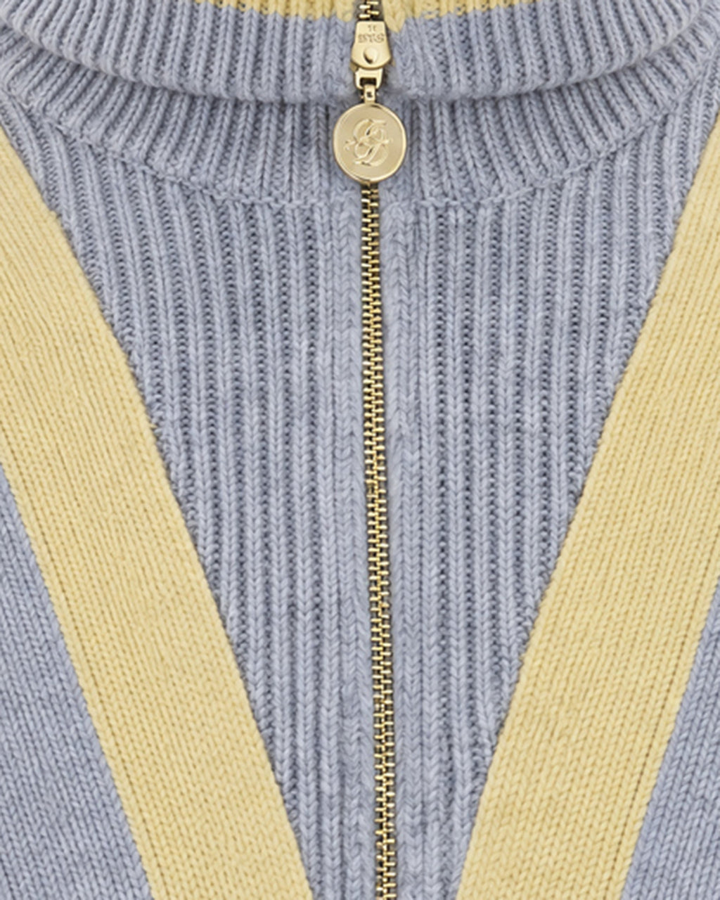 Grey Cable Knit Half-Zip Sweater