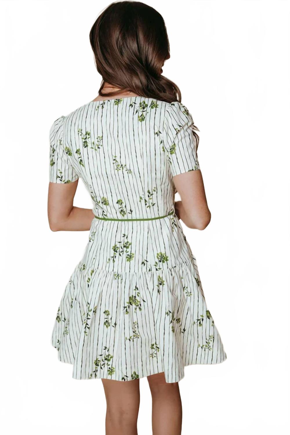 Holly Mini Dress In Pinstripe Floral