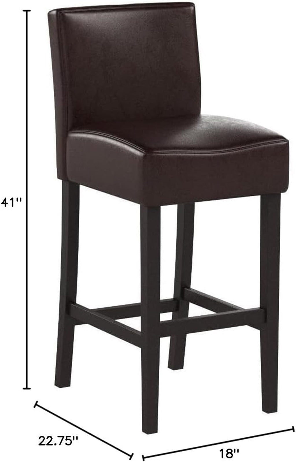Leather Upholstered Bar Stools with Wood Frames