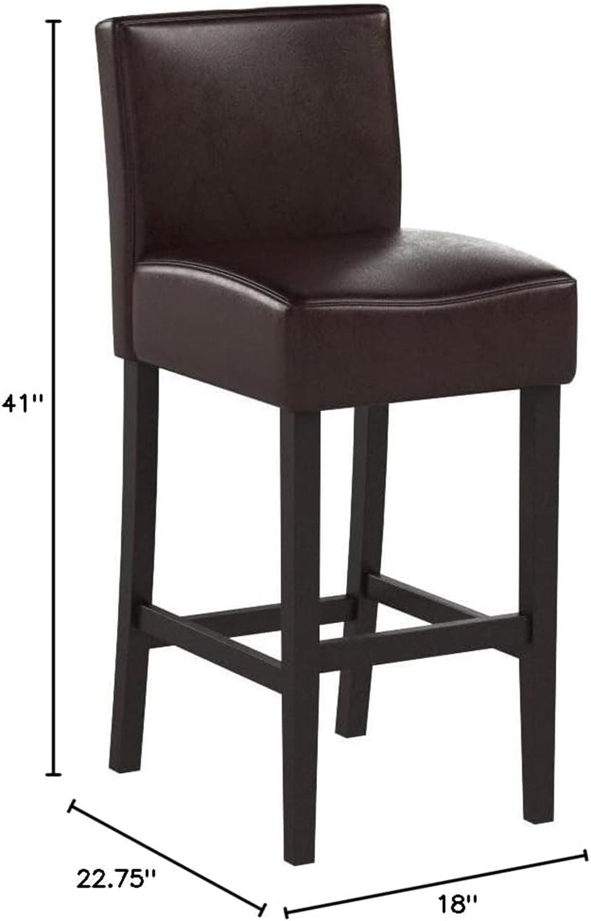 Leather Upholstered Bar Stools with Wood Frames