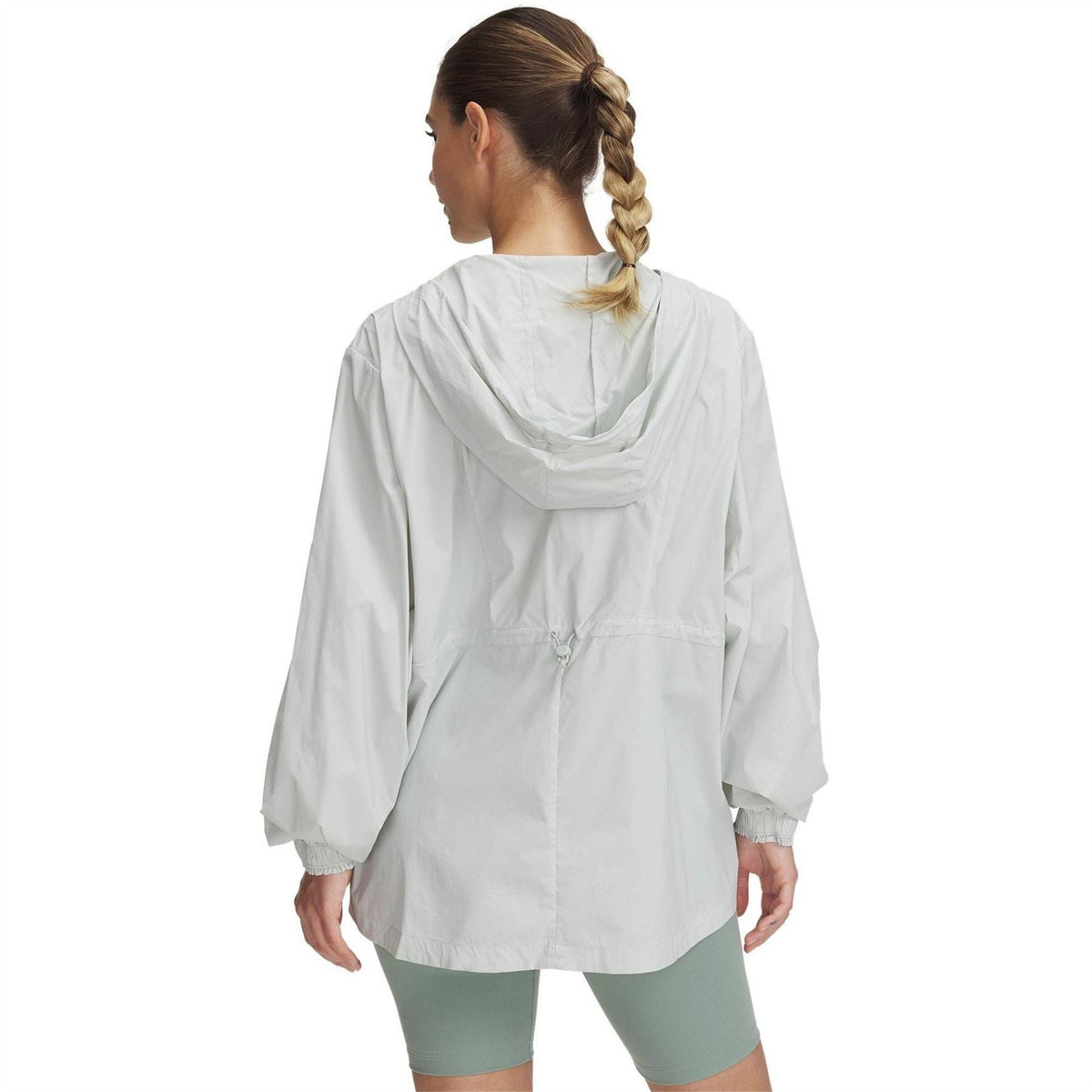 Under Armour Solid Patterned Hooded Drawstring Windbreaker with Toggle Cord Hem