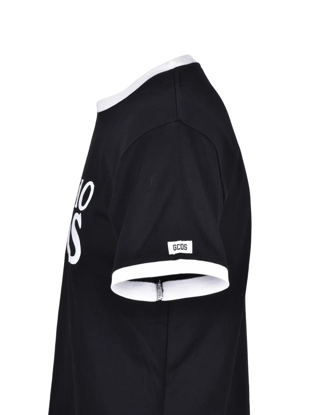 Black Cropped Graphic Cotton T-Shirt