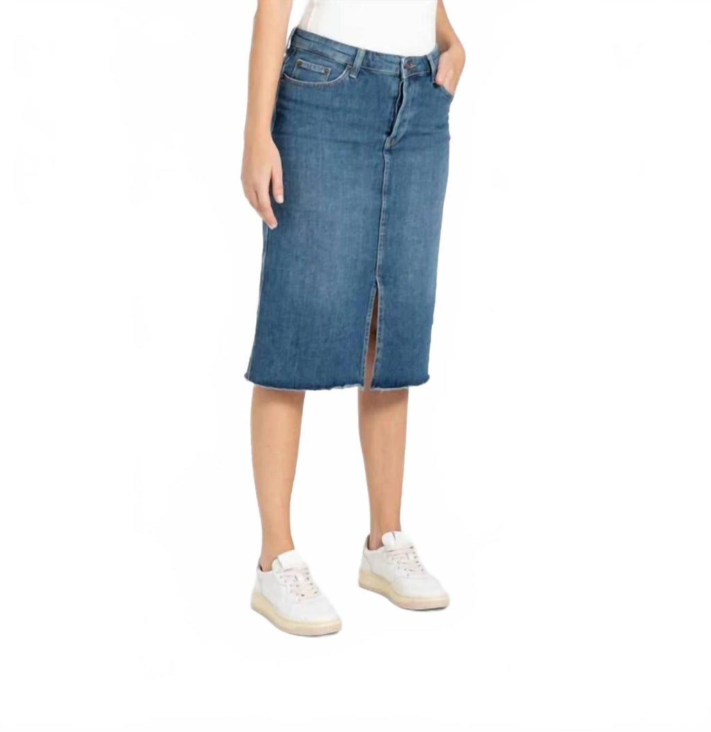 Midi Fringed Skirt In Light Blue