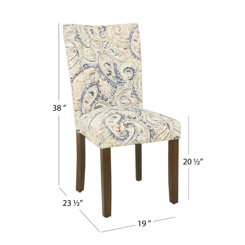 Modern Upholstered Dining Side Chairs with Decorative Prints
