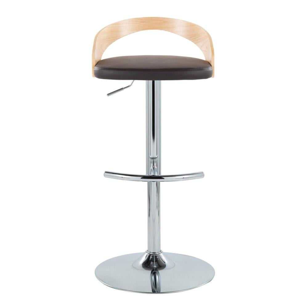 Set of 3 Adjustable Bar Chairs with Faux Leather Seating and Supportive Footrests