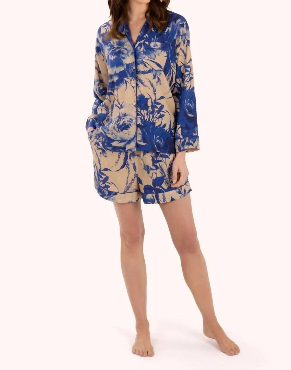 Supersoft Pyjamas Set In China Blue Blooms