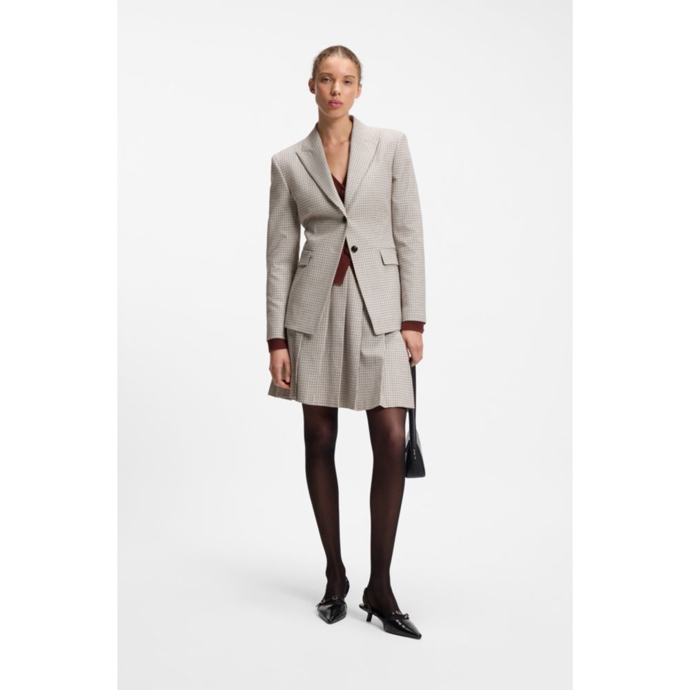 Regular-fit blazer with micro check