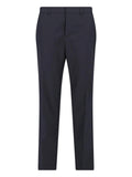 Black Recycled Fabric Tailored Fit Straight-Leg Pants