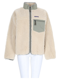 Plush Textured High Collar Fleece Jacket