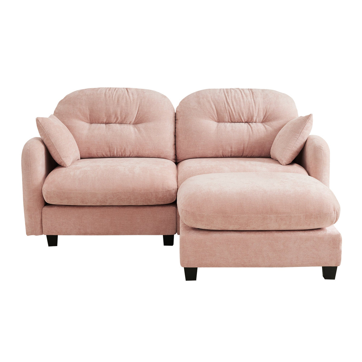 Soft Chenille Corner Sofa with Ottoman