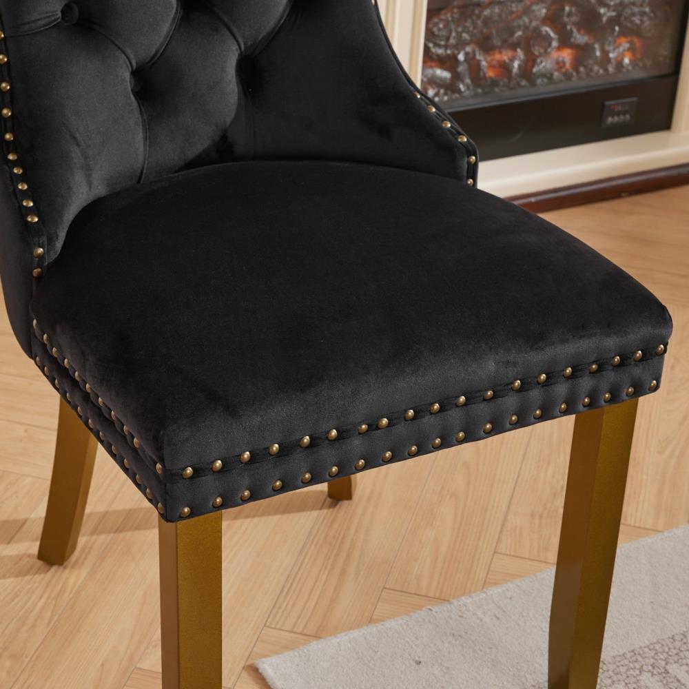 Set of 2 Velvet Dining Chairs with High Backrests