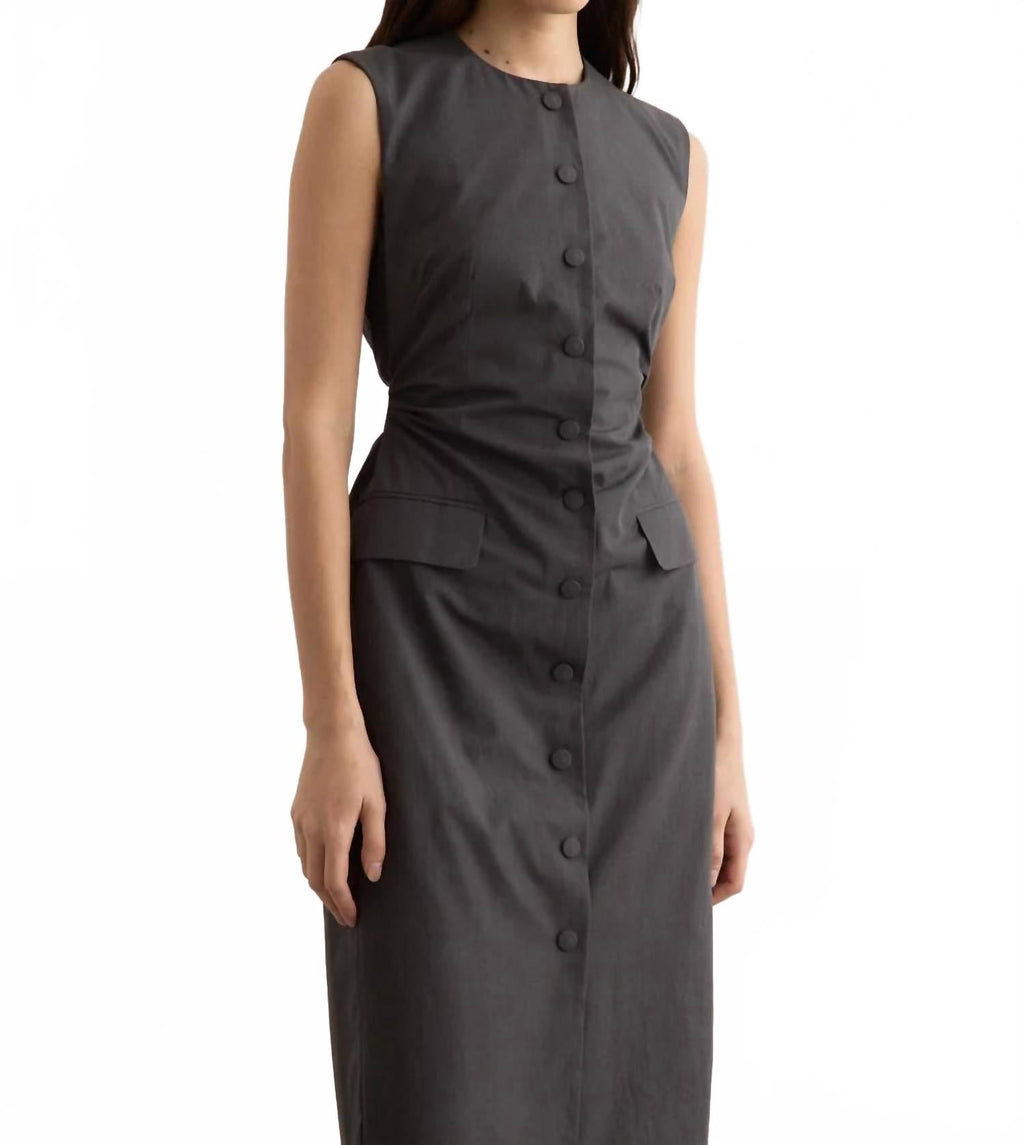 Dilby Midi Dress In Dark Grey