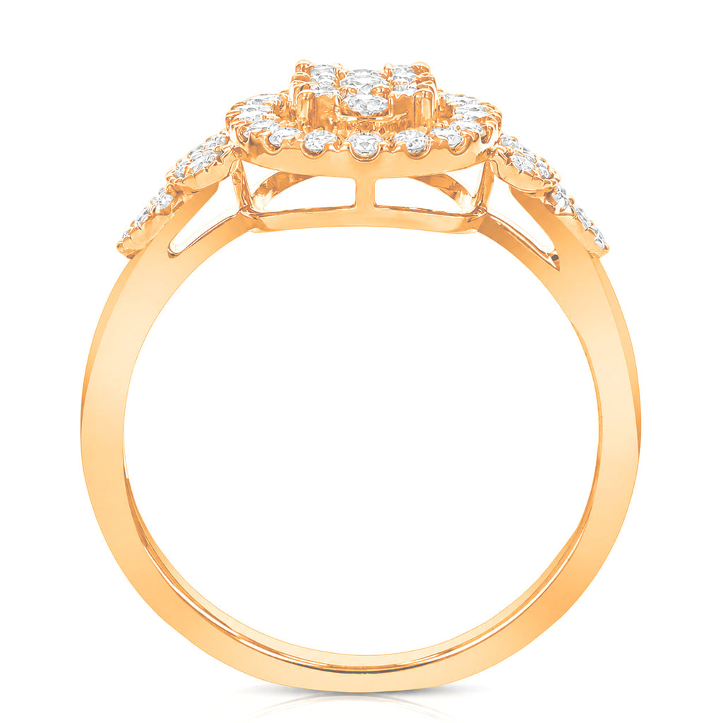 1/2 cttw Lab Grown Diamond Ring in Rose Gold Plated Silver For Women