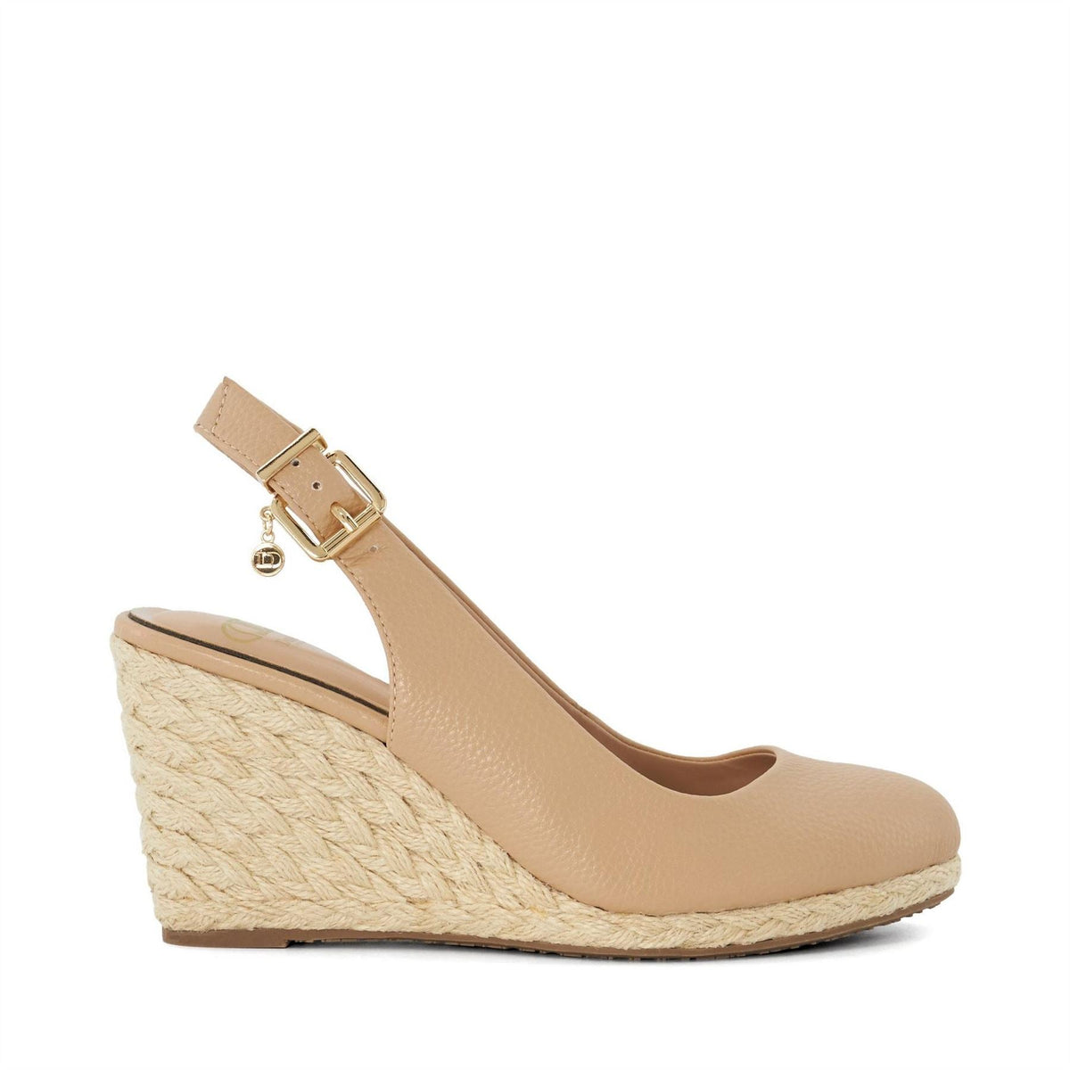 Dune Lo Cadies Textured High Heel Wedge Slingbacks