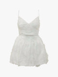 Women's Floral Applique Mini Dress In White