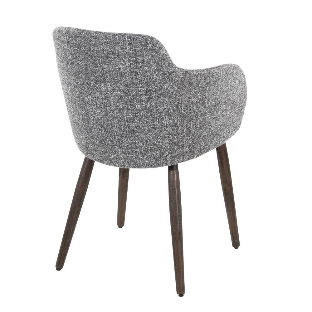 Set of 2 Stylish Upholstered Dining Chairs with Wooden Legs and Padded Seats