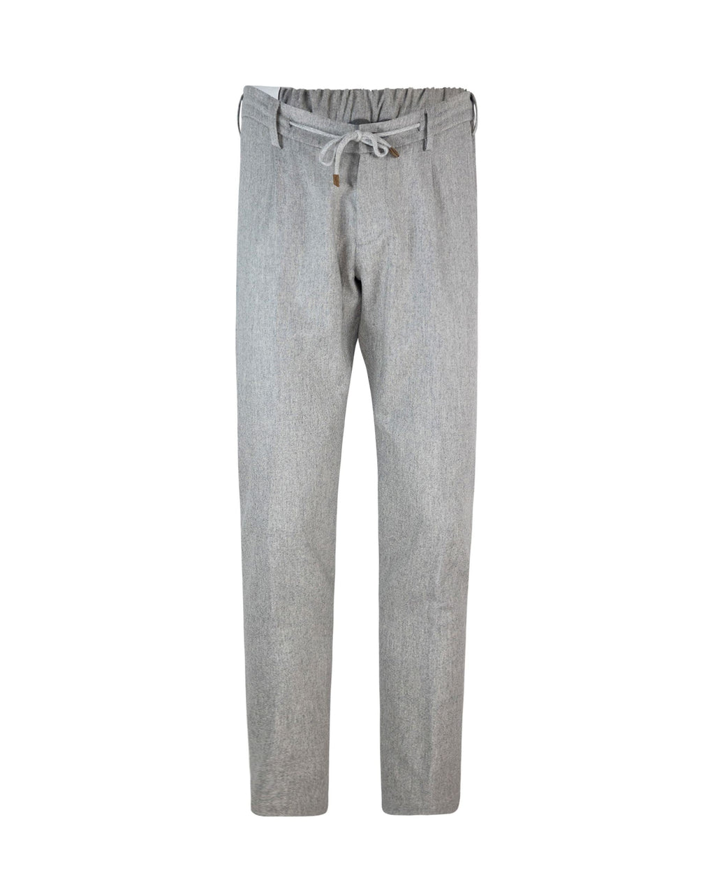 Light Grey Melange Wool-Blend Jogger Pants
