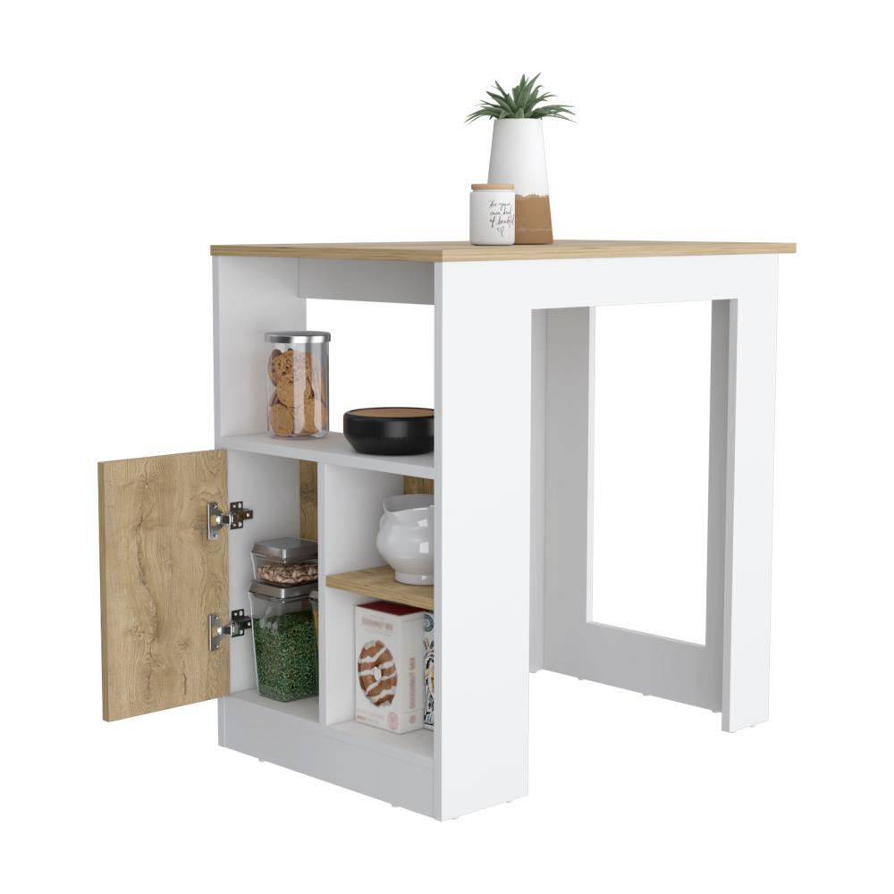 Kitchen Island with Cabinet and Open Shelving