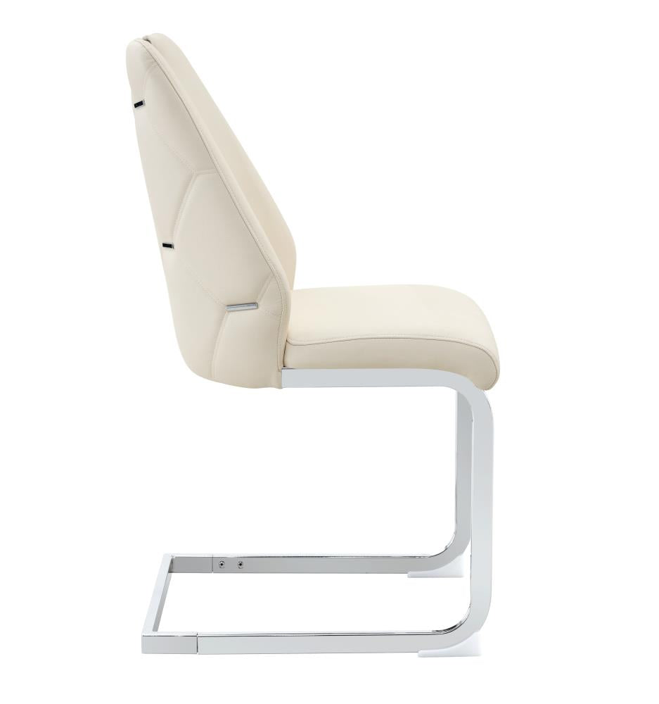 Set of 2 Modern Faux Leather Dining Chairs with High Backrests