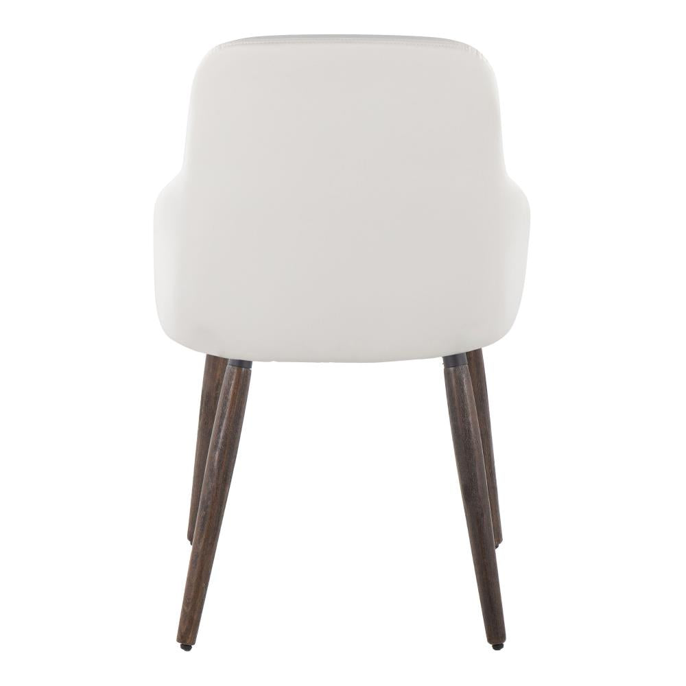 Set of 2 Modern Upholstered Chairs with Wooden Frames and Faux Leather Seats