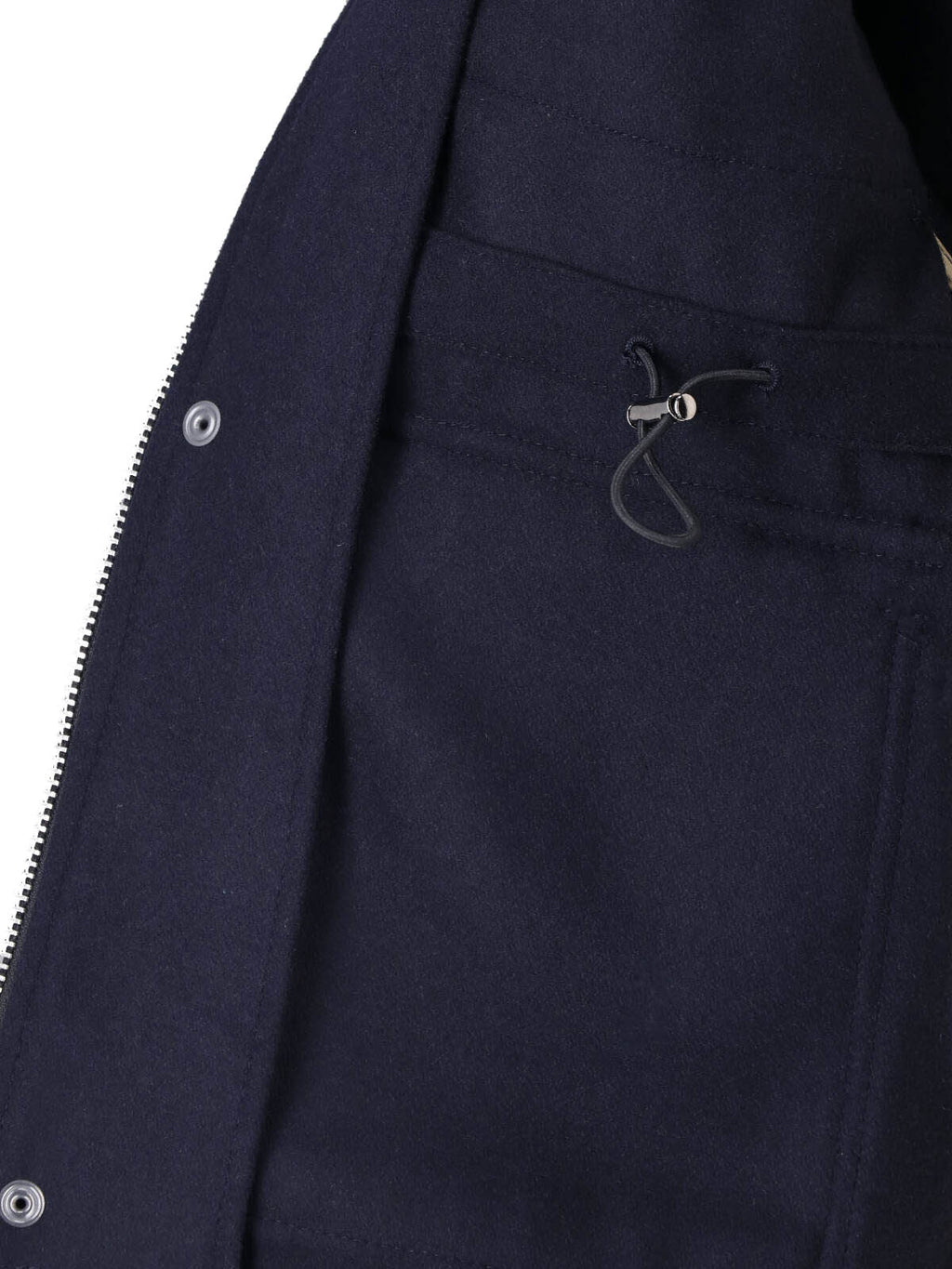 Blue Wool-Blend High Collar Jacket
