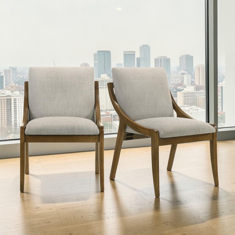 Upholstered Side Chairs with Thick Cushions and Wooden Frames