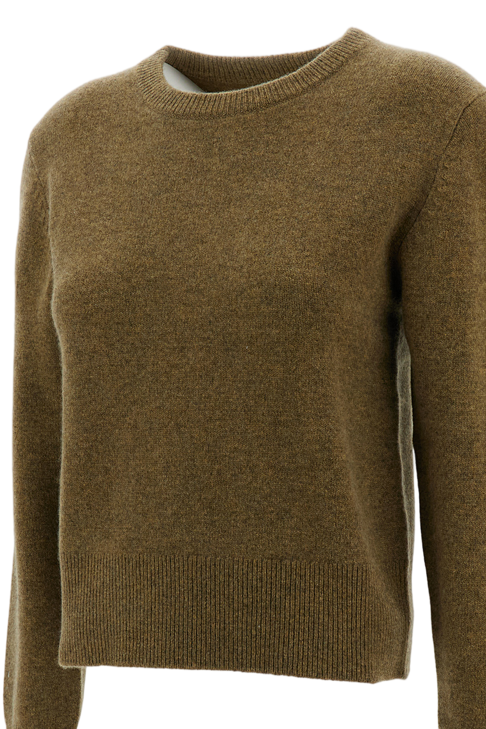Mustard Yellow Jeanne Stretch-Cashmere Crewneck Sweater