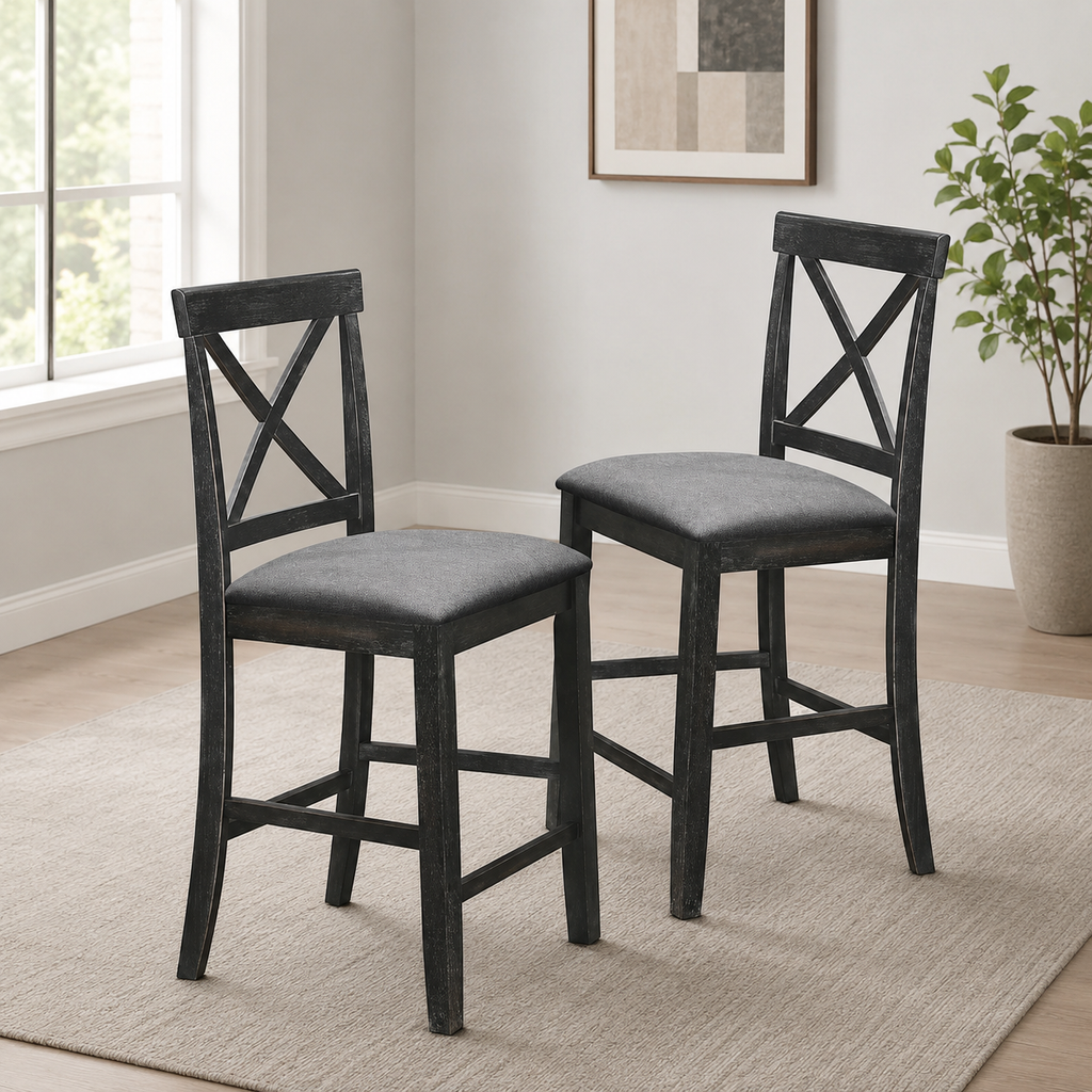 Modern Wooden Dining Chairs with X-Back Design