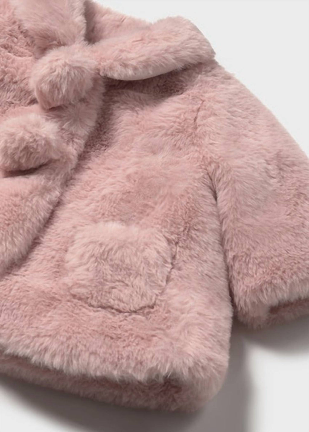 Baby Collared Faux Fur Coat In Pink