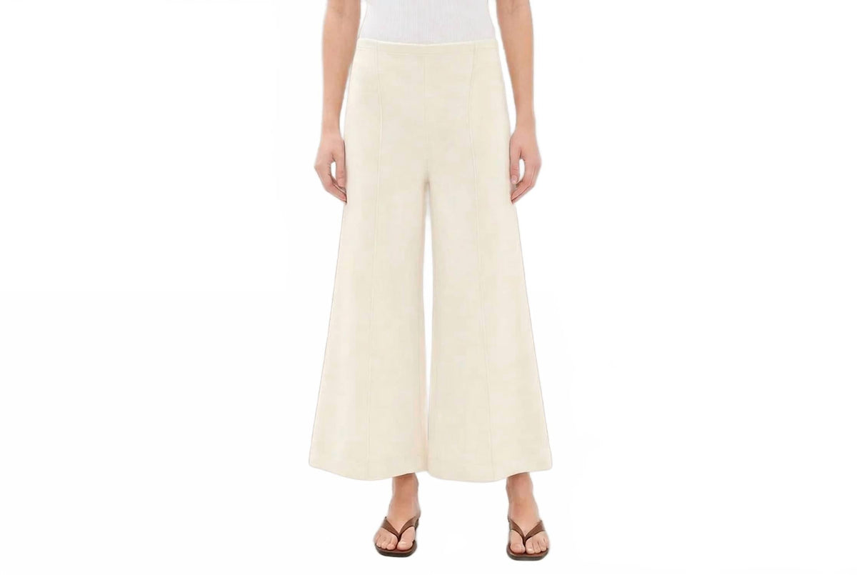 Scuba Cropped Wide Leg Pant In Off White