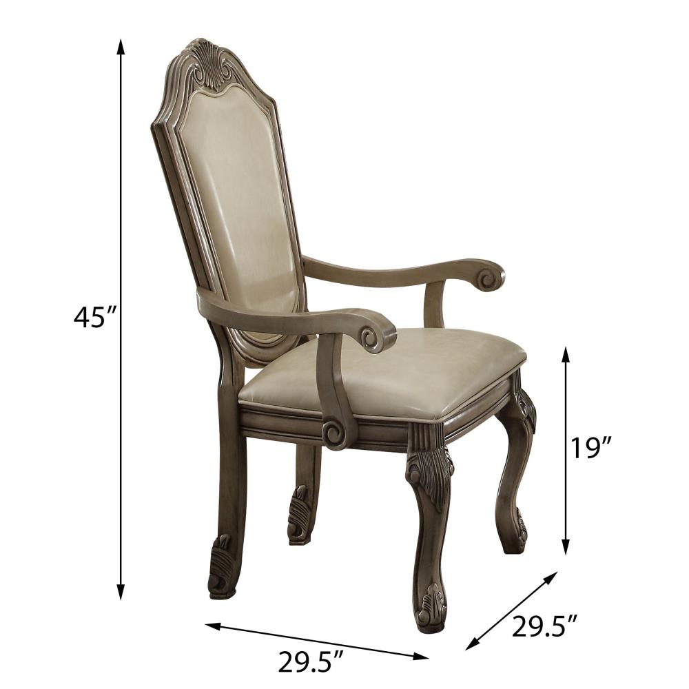 Elegant Wooden Frame Dining Armchairs Set of 2