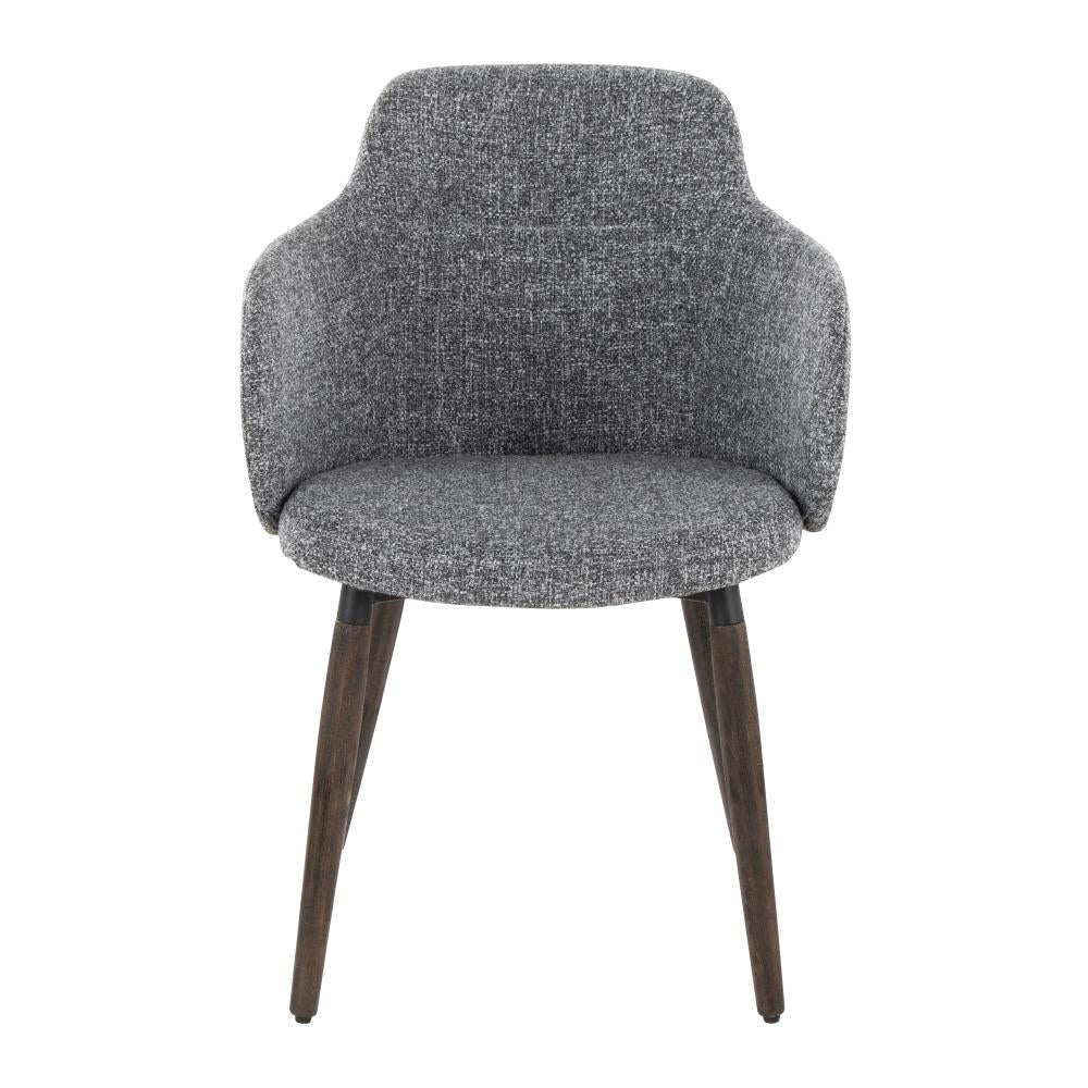 Set of 2 Stylish Upholstered Dining Chairs with Wooden Legs and Padded Seats