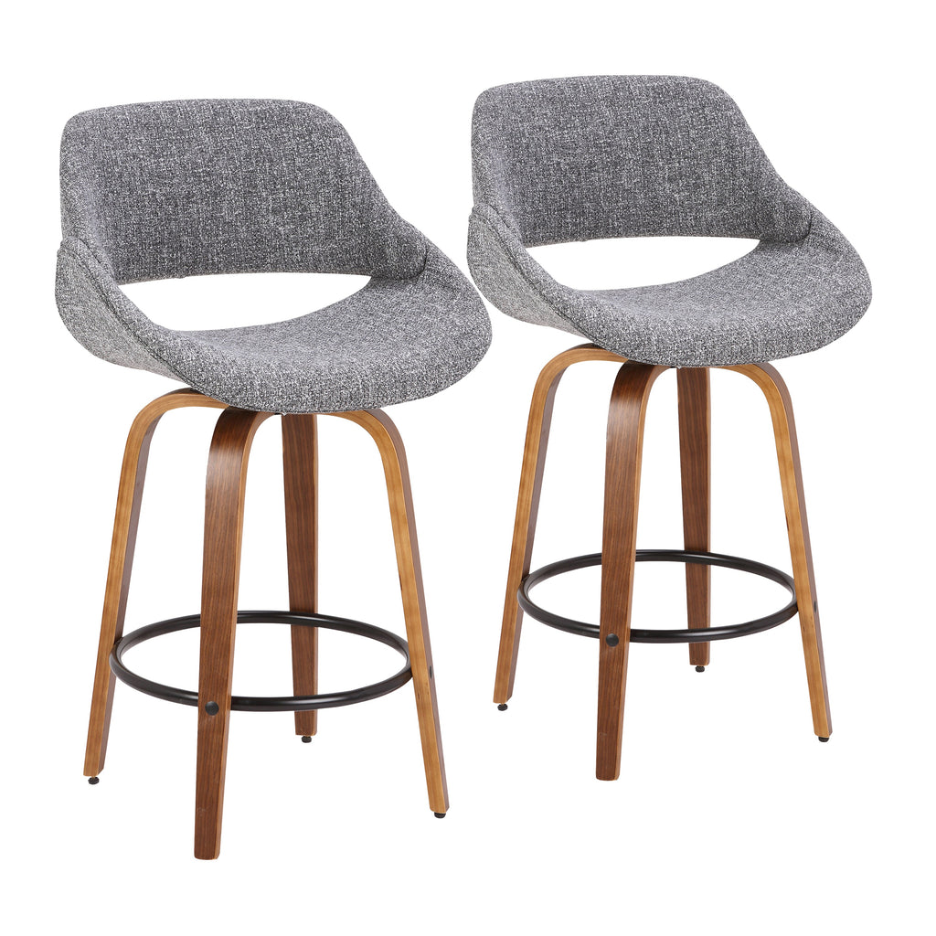 Modern Upholstered Kitchen Counter Chairs  Set of 2