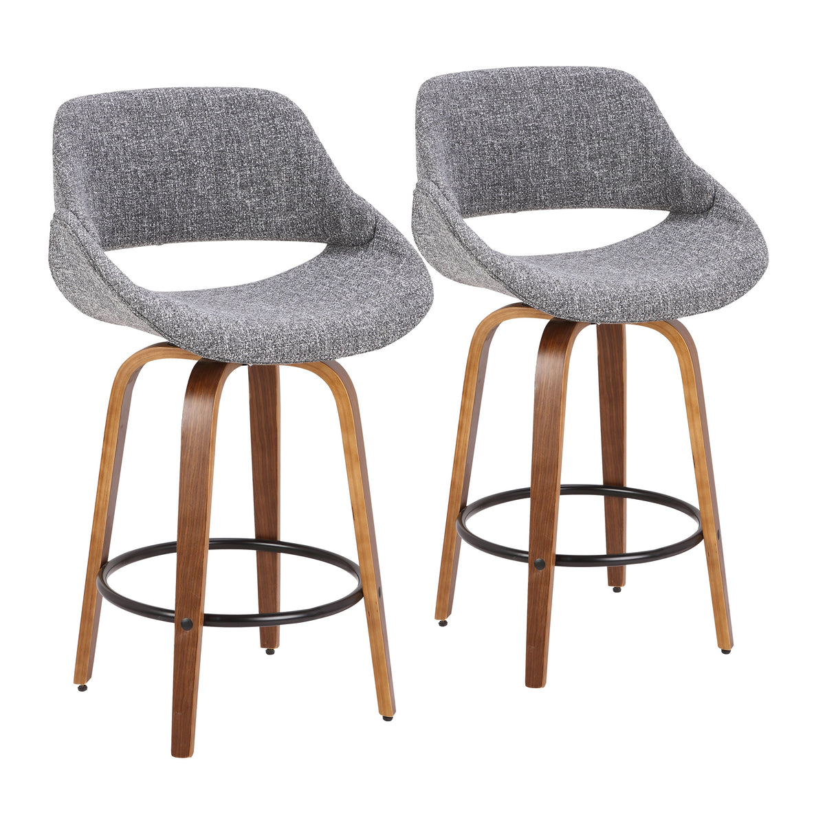 Modern Upholstered Kitchen Counter Chairs  Set of 2