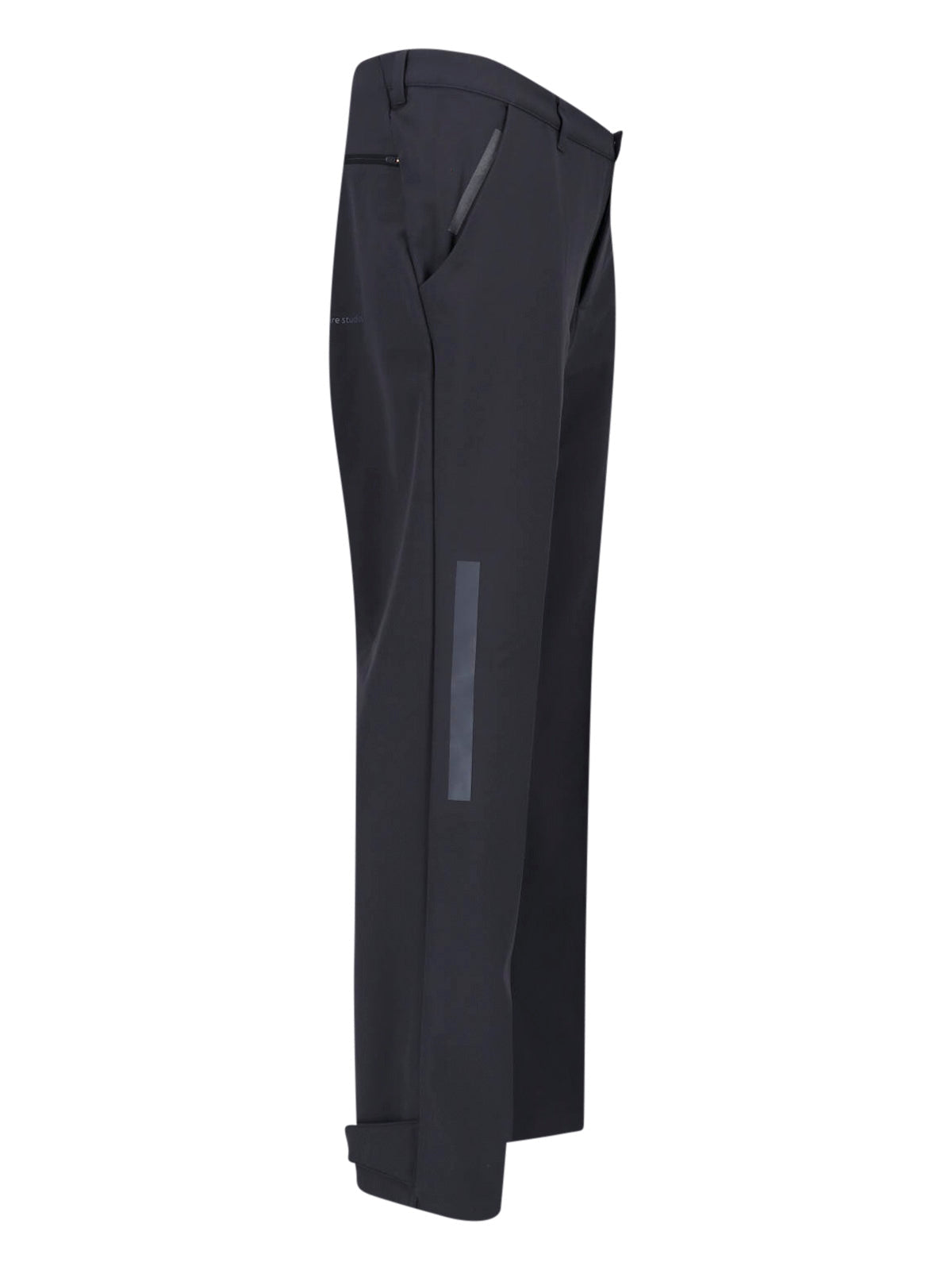 Black Recycled Fabric Tailored Fit Straight-Leg Pants