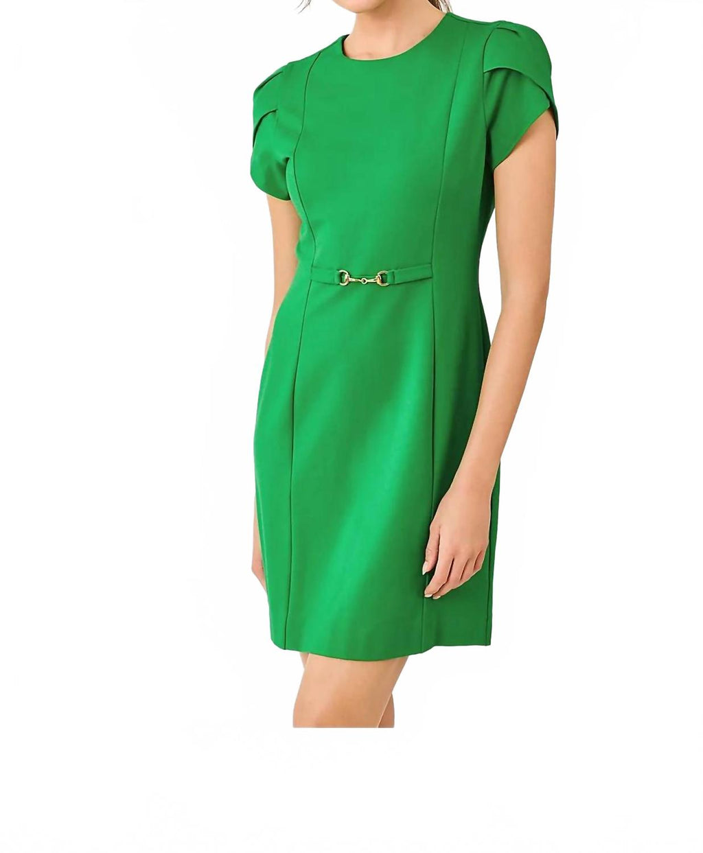 Adair Shift Mini Dress In Ivy Green