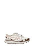 White Lauryn 8456k Crystal-Embellished Suede Leather Sneakers