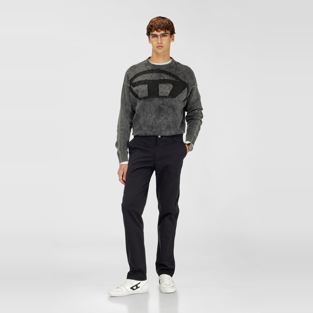 Denim-effect jumper with Oval D logo