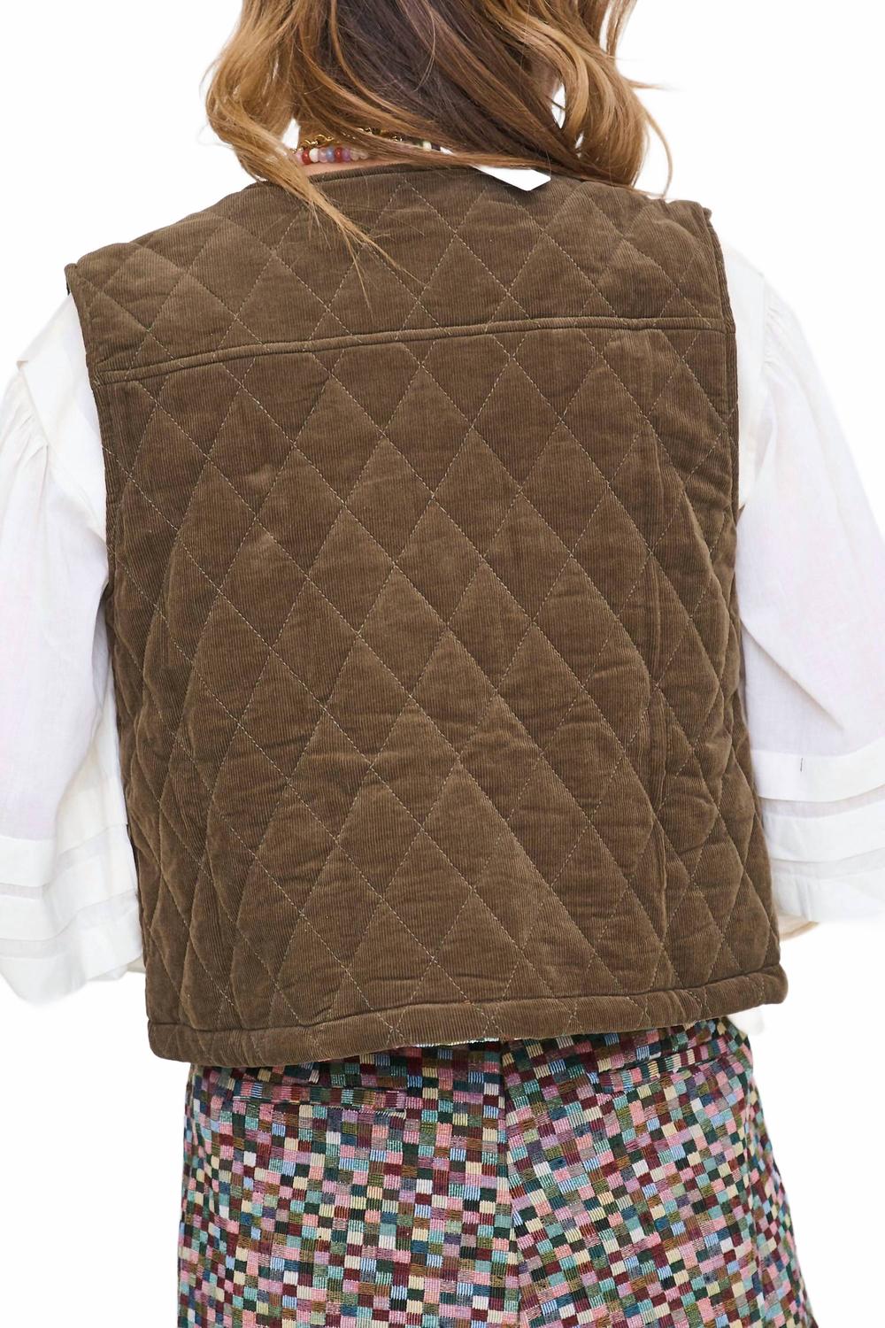 Lizzie Reversible Sleeveless Vest In Multi