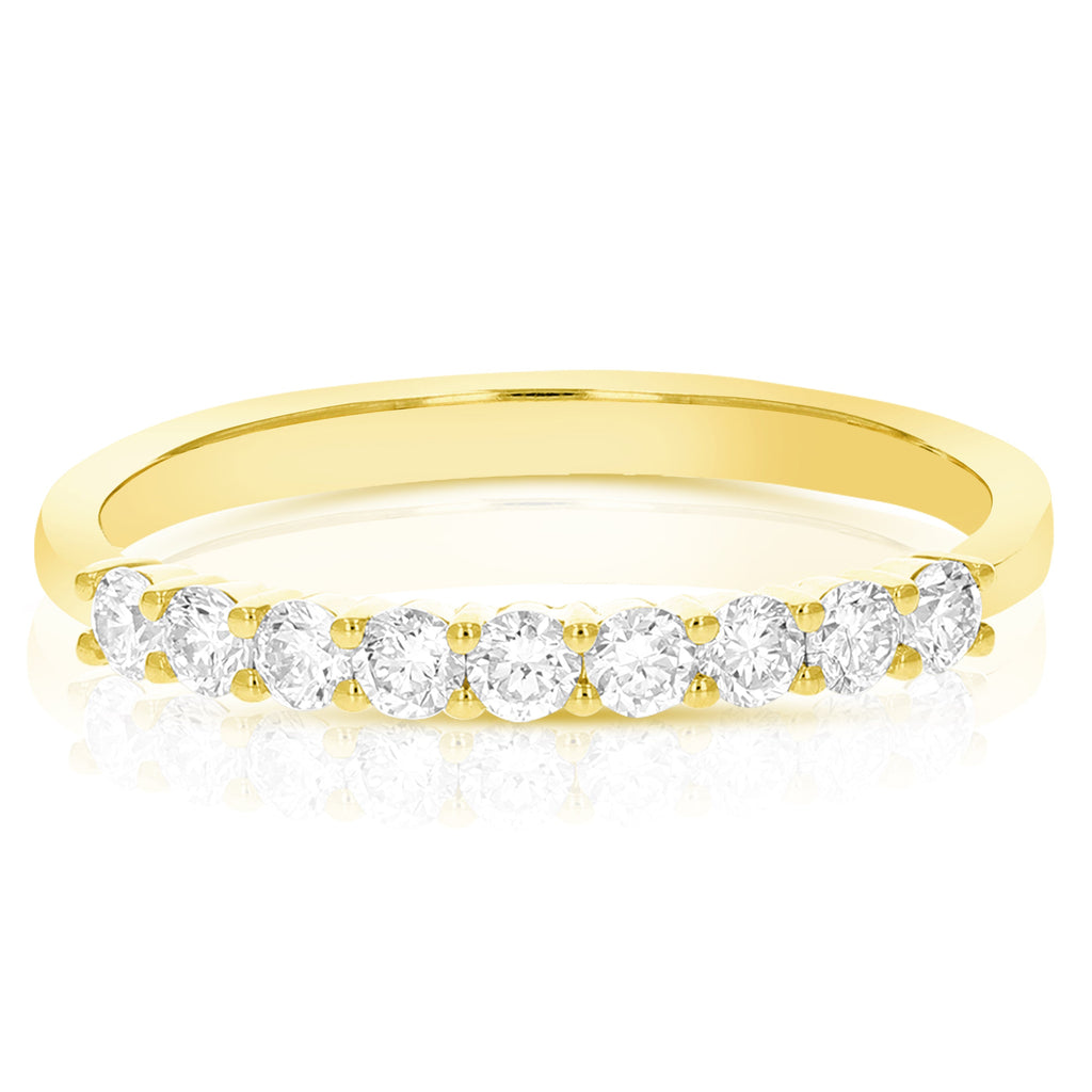 1/2 cttw Lab Grown Diamond Wedding Band in 14K Yellow Gold For Women