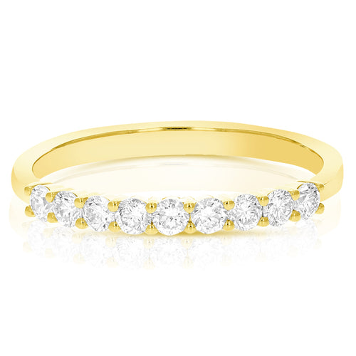 1/2 cttw Lab Grown Diamond Wedding Band in 14K Yellow Gold For Women